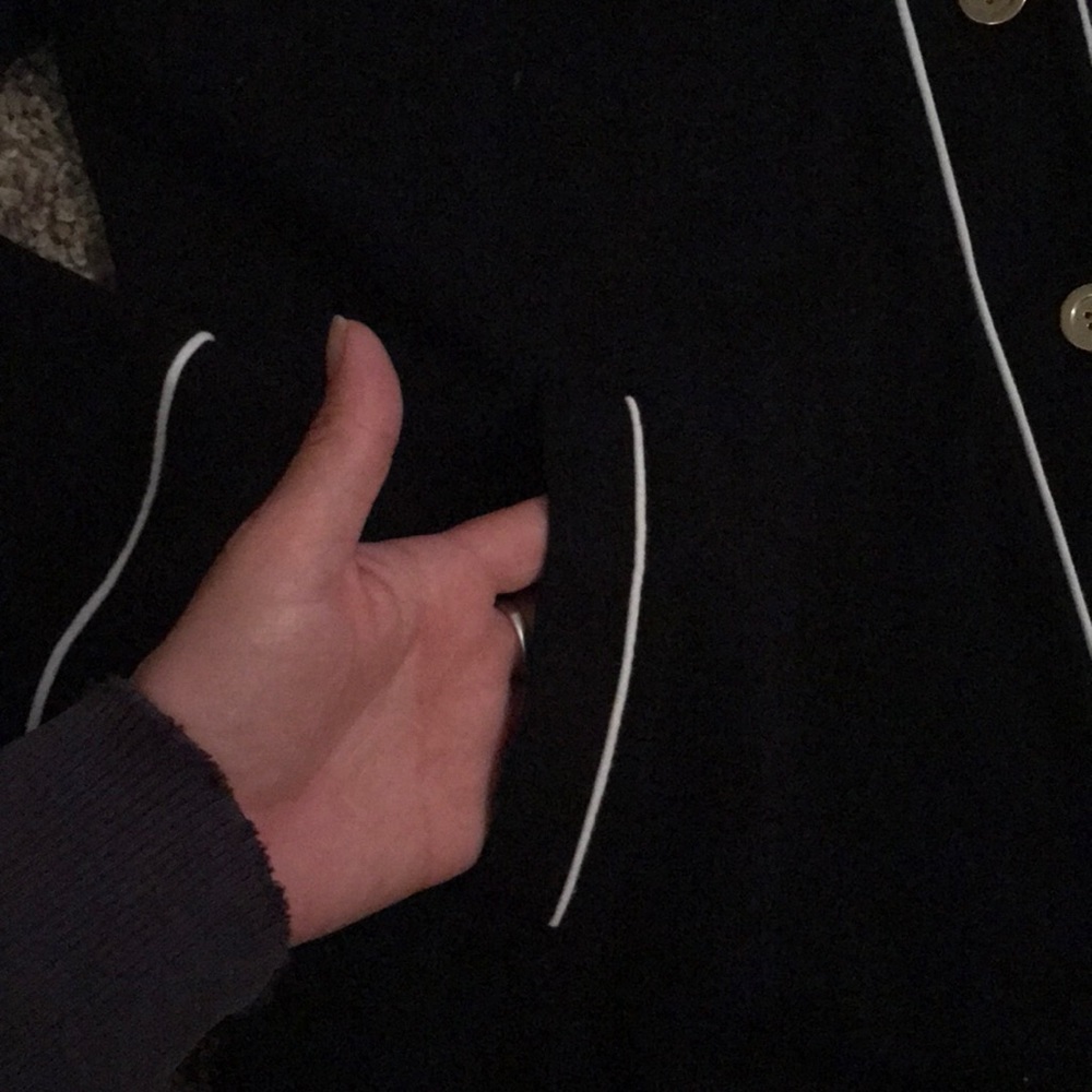 Karen Scott Black Sport Sweater Hoodie ButtonUp - Picture 5 of 7